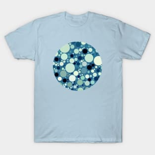 Ocean Blue Bubble Polka Dots Pattern Circle T-Shirt